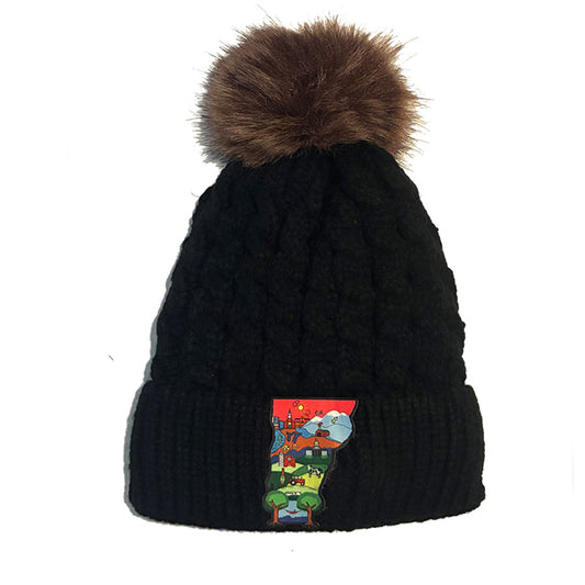 Vermont Luxury Fleece Line Pom Pom Beanie